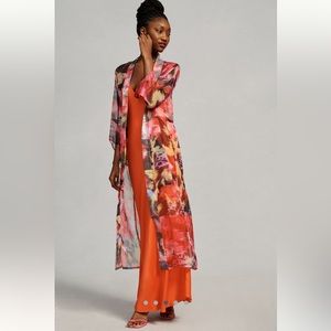 NWT Anthropologie Sheer Printed Kimono
